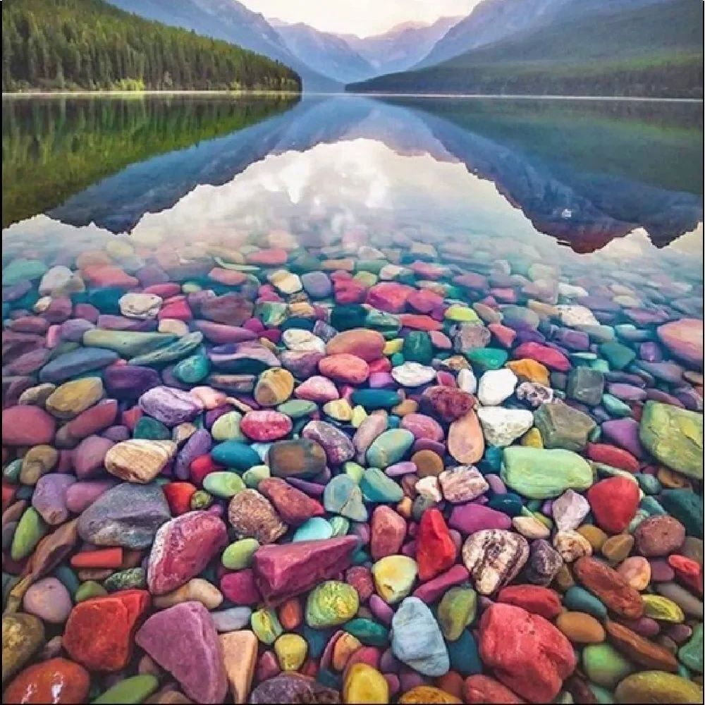 PEBBLE ROCK Lake diamond painting!